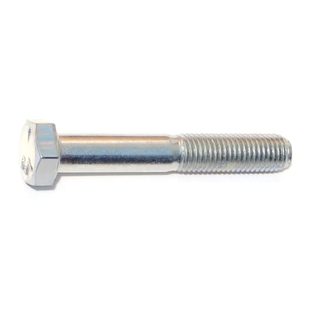 Grade 5, 5/16-24 Hex Head Cap Screw, Zinc Plated Steel, 2 In L, 12 PK